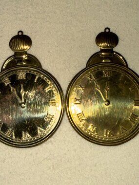 Brass Ornament Countdown to Christmas Timepiece Pocket Watch Stamped Embossed